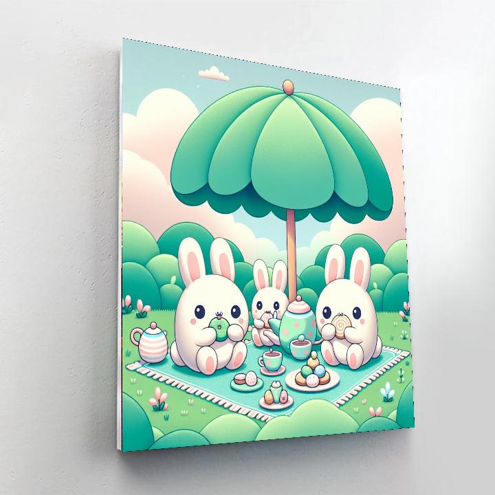 Bunny Tea Party Numbered Painting Kits