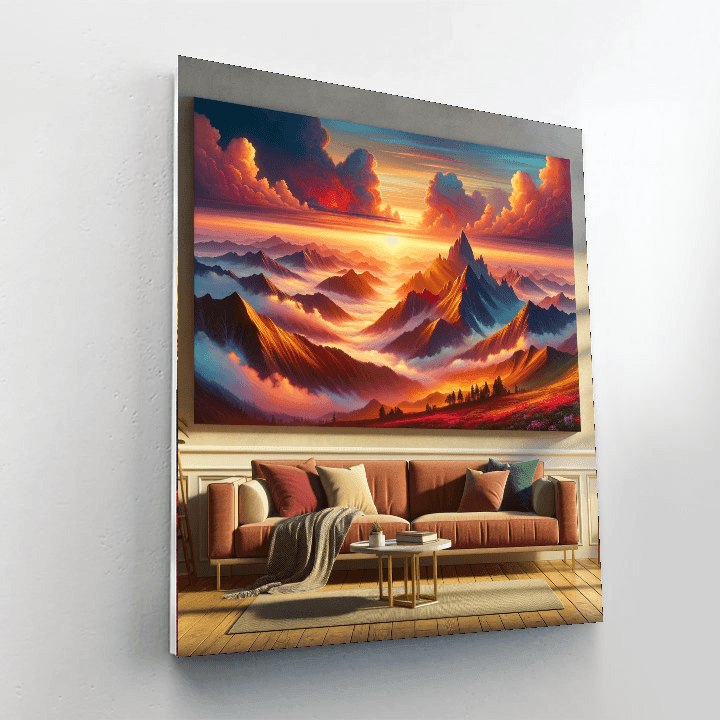Morning Mountain Glow Paint By Color
