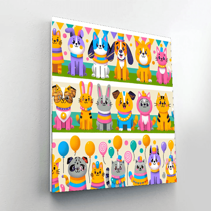 Colorful Pet Parade Painting By Numbers Kit