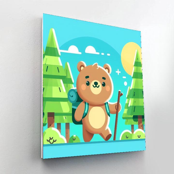 Friendly Explorer Bear Paint By Number