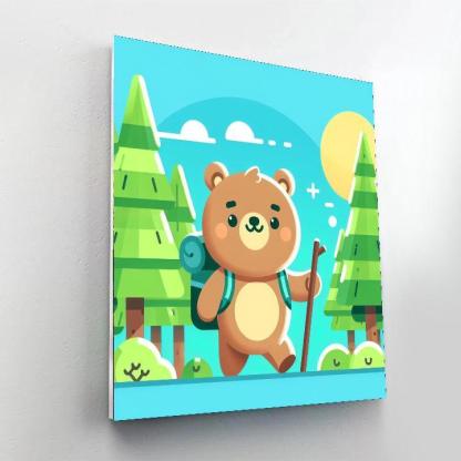 Friendly Explorer Bear Paint By Number