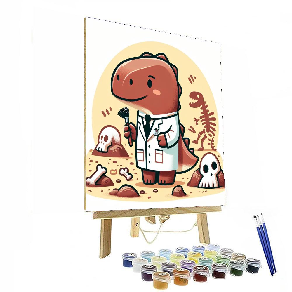 Dinosaur Paleontologist Number Painting