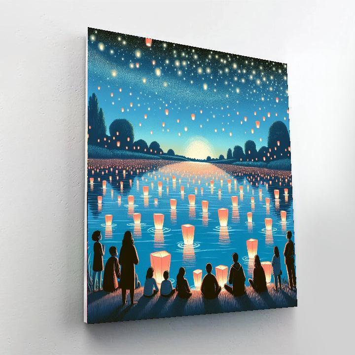 Floating Lantern Festival - Usa Painting By Numbers Kit