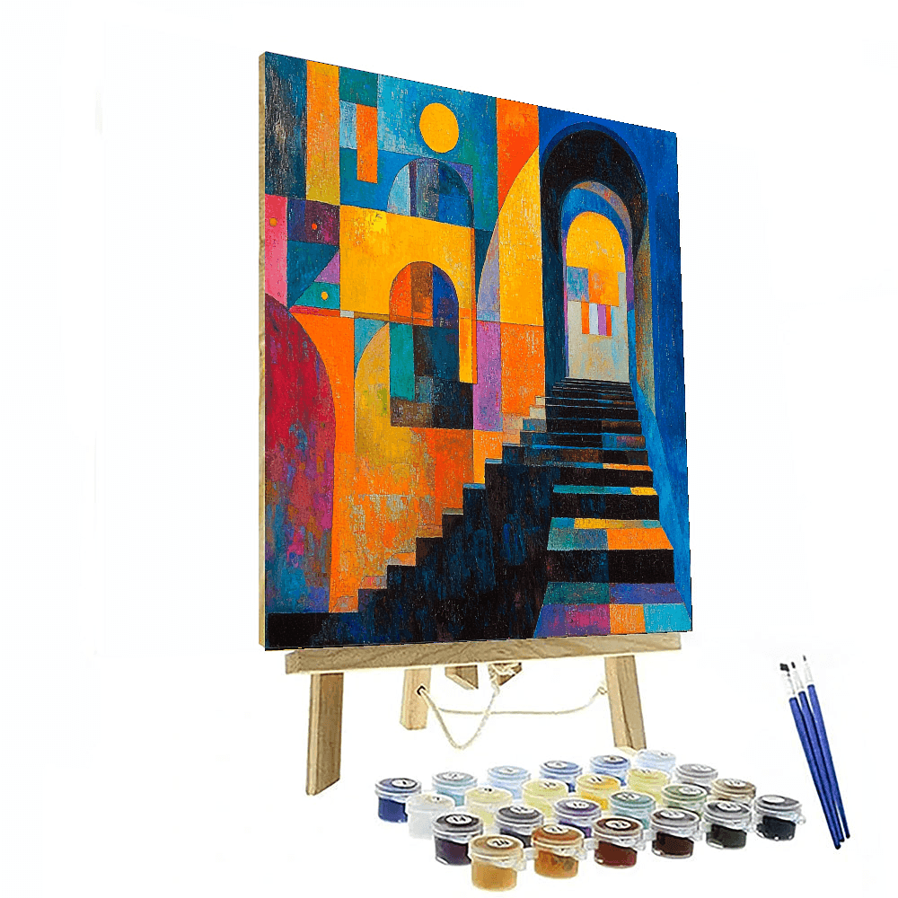 Wassily Kandinsky Inspired Abstract Solar Burst  Paint By Color