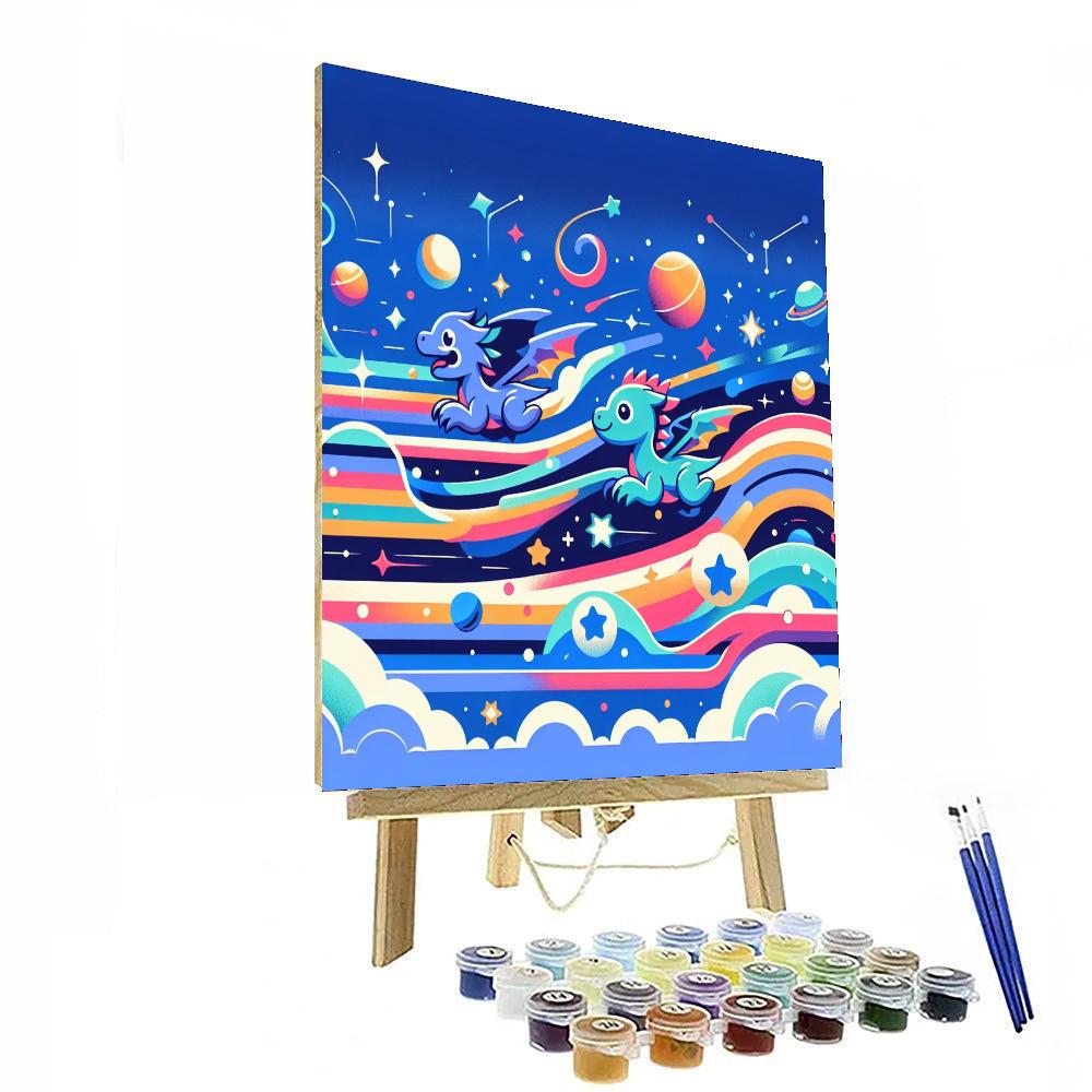 Dragon's Cosmic Race Number Painting