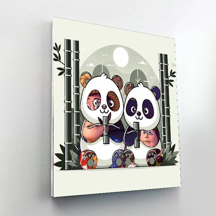Panda Bamboo Picnic Painting By Numbers Kit
