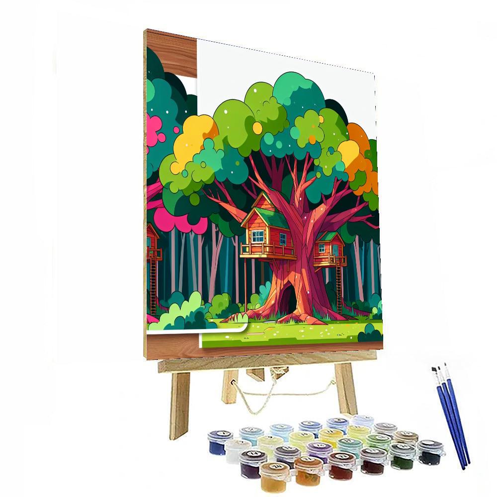 Adventurous Treehouse Escape DIY Paint By Numbers