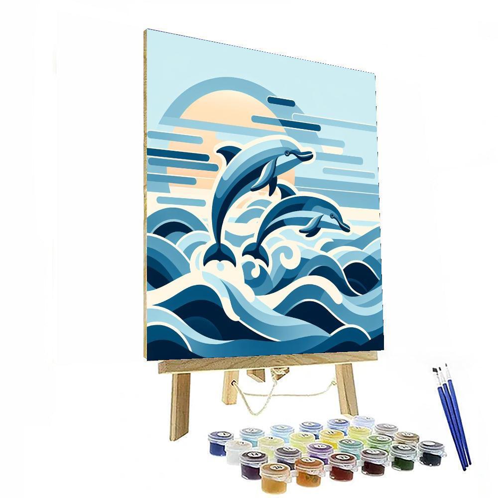 Dazzling Dolphin Duet Paint By Color