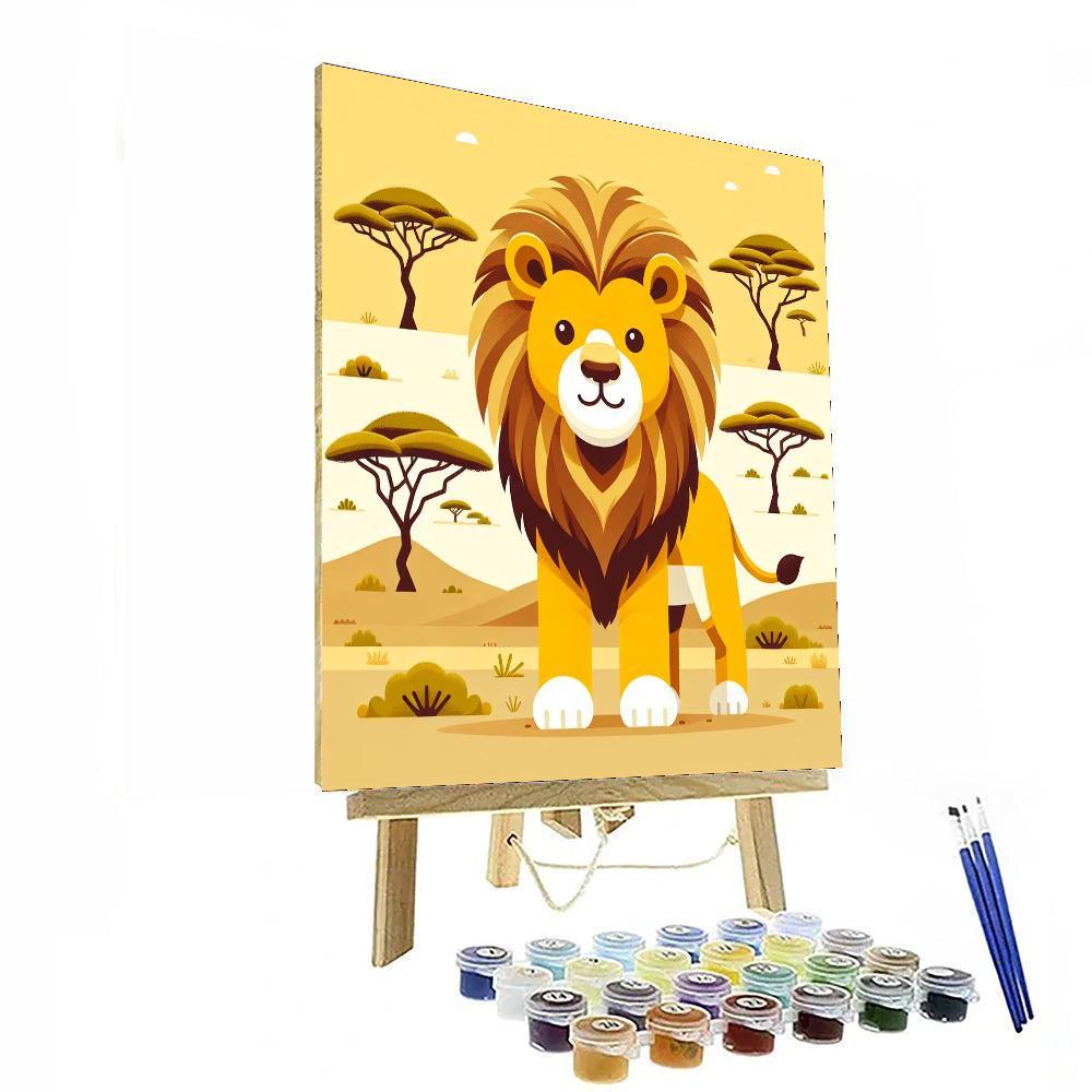 Adventurous Safari Lion Paint By Color