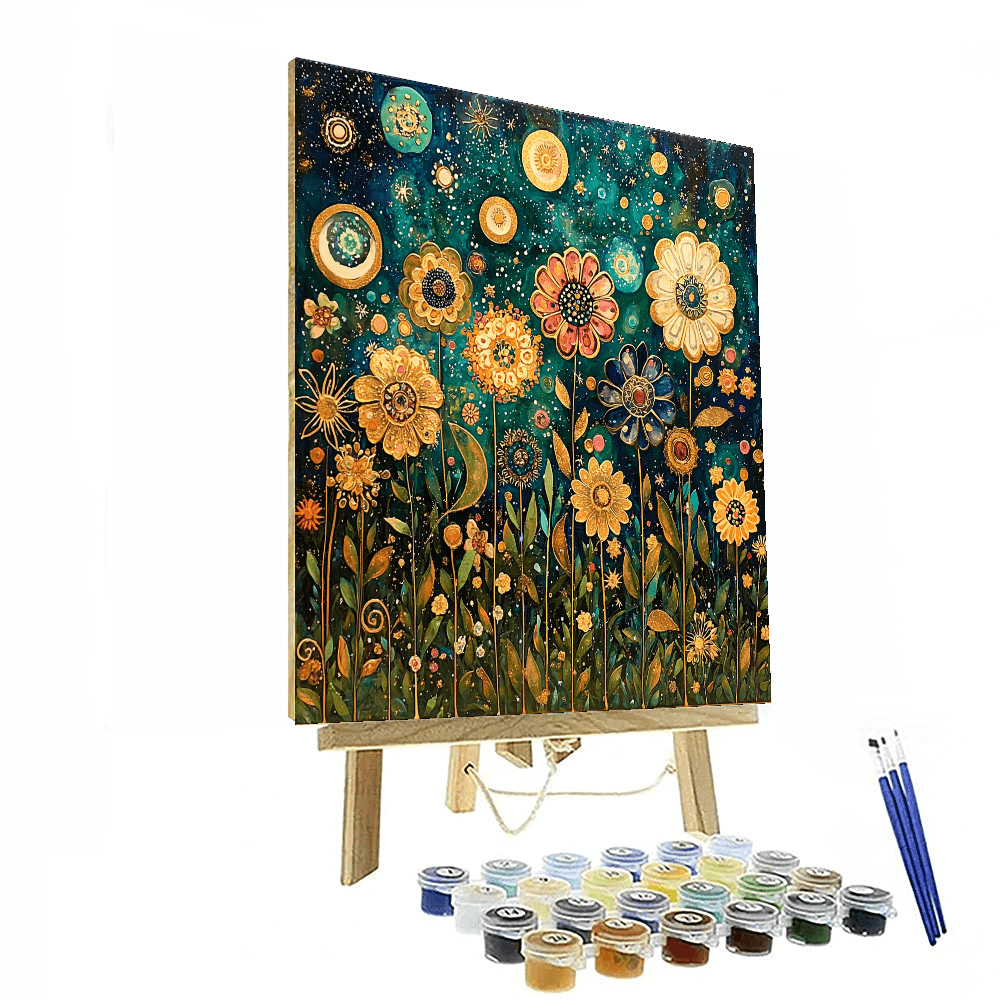 Gustav Klimt Inspired Celestial Gardens  Paint By Color