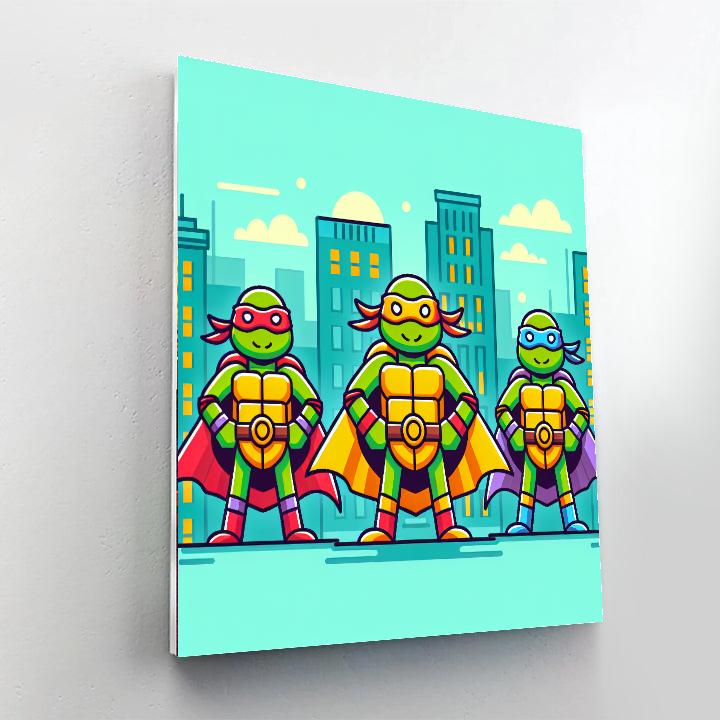 Superhero Turtles Paint By Numbers Art
