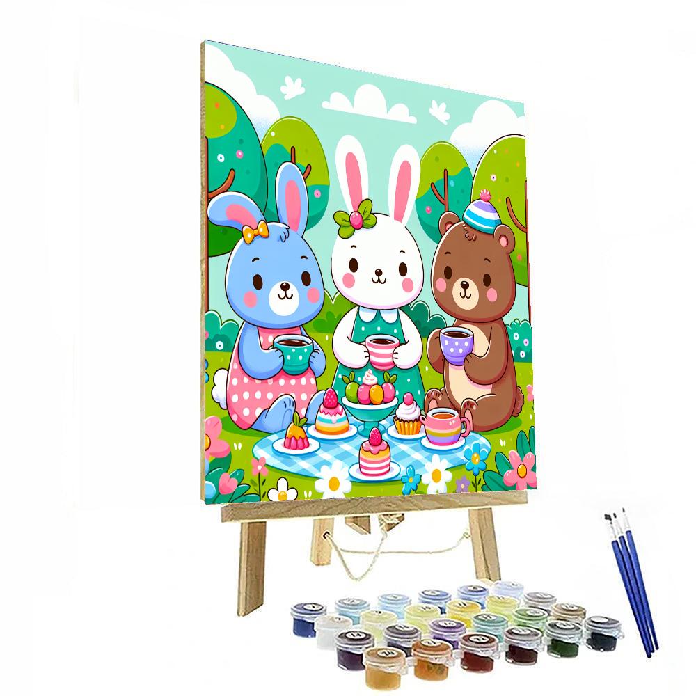 Joyful Animal Tea Party Numbered Painting Kits