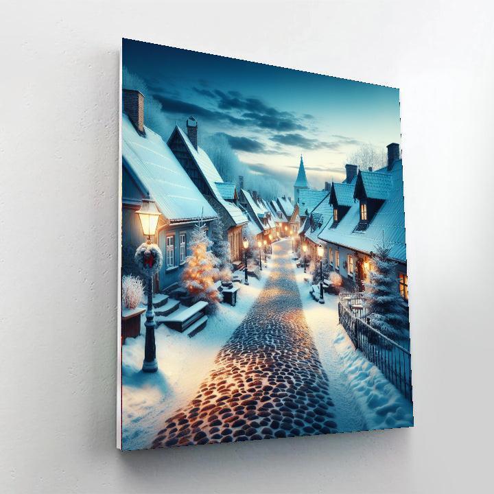 Frosty Winter Village Painting By Numbers Kit