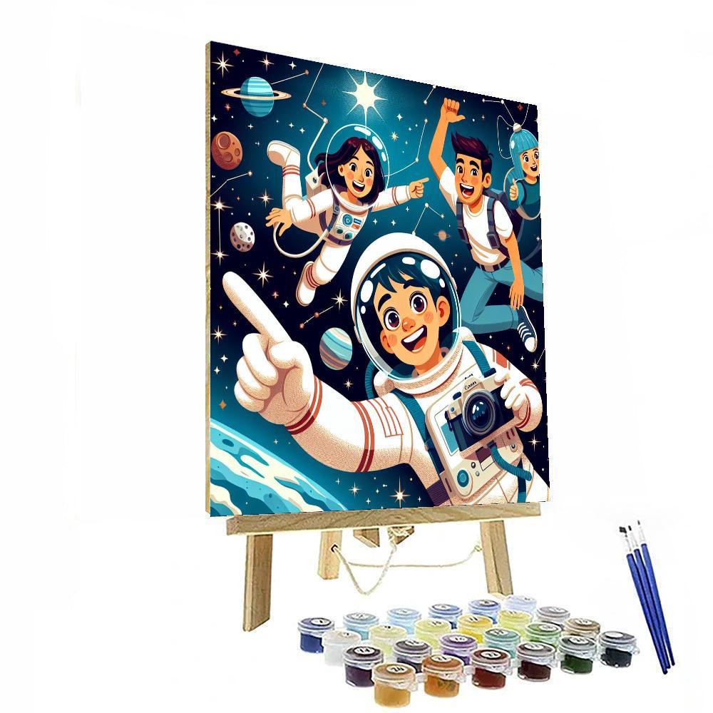 Cute Space Explorers Painting Number Kit