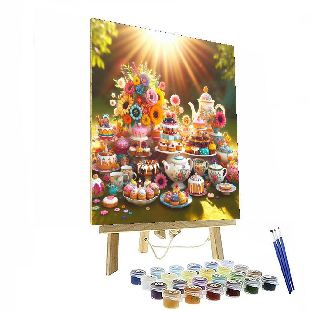 Charming Vintage Tea Party Numbered Painting Kits