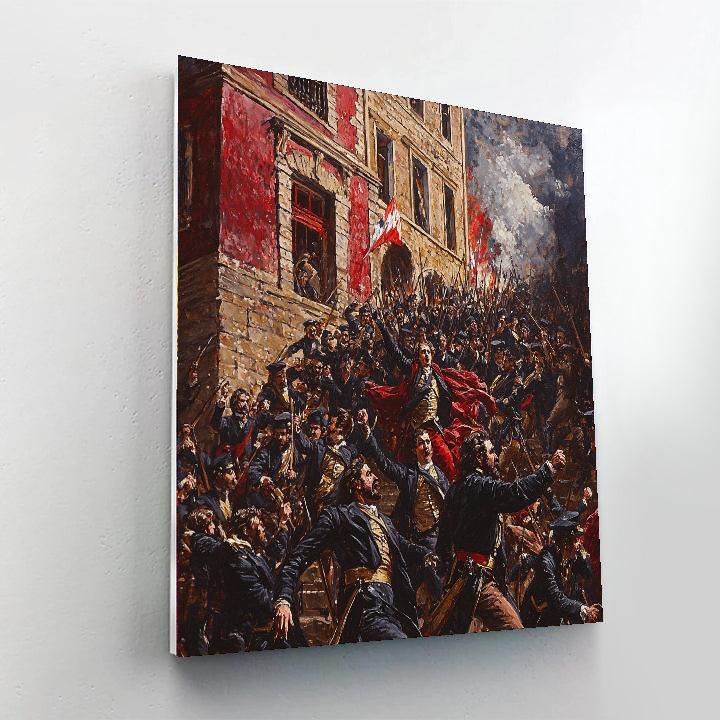 Eugène Delacroix Inspired Glimpse Of History  Number Painting