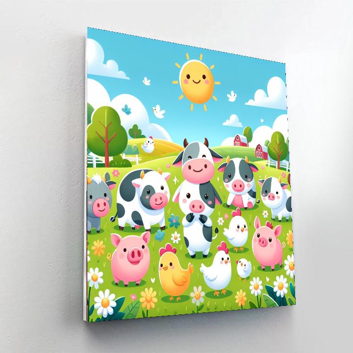 Sweet Farm Friends Paint By Numbers Art