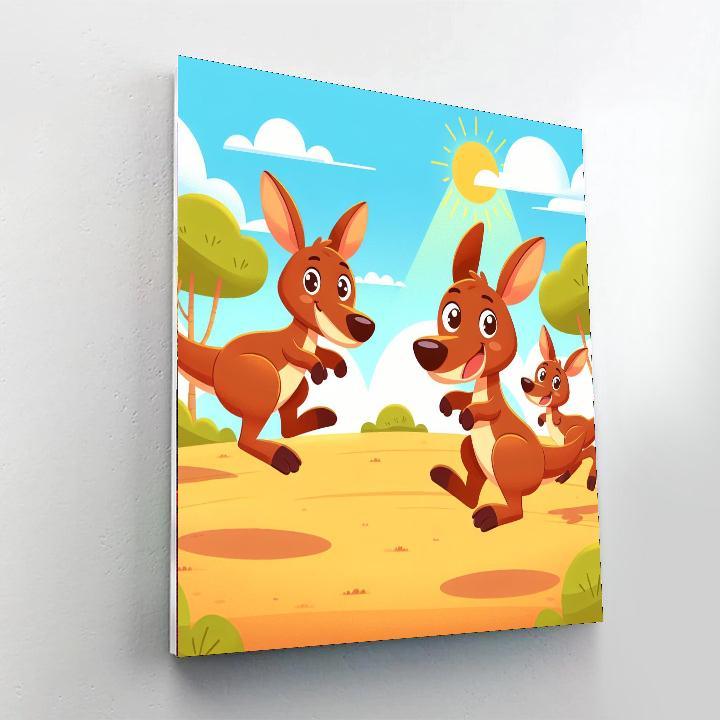 Bouncing Kangaroo Parade Paint By Numbers Kits