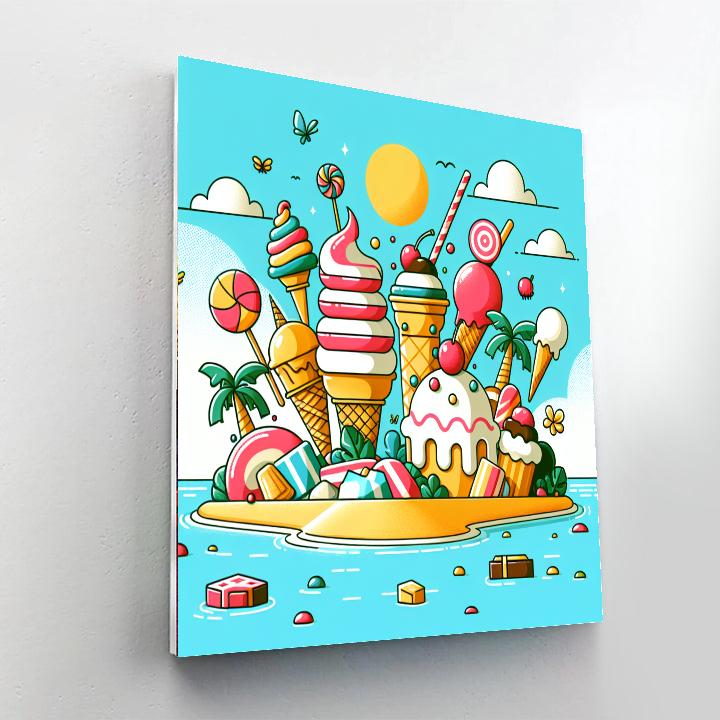 Ice Cream Island Paradise Paint By Numbers Art
