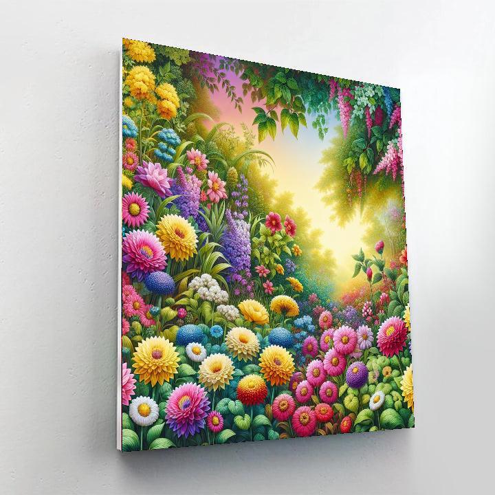 Colorful Garden Blooms Numbered Painting Kits