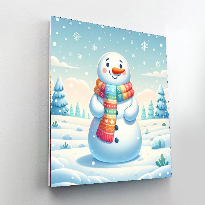 Gentle Snowman Number Painting