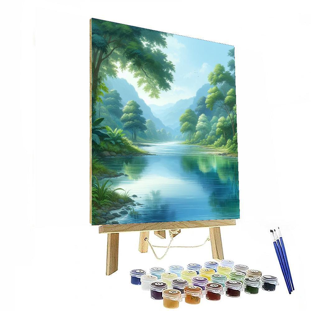 Peaceful River Escape Paint By Numbers