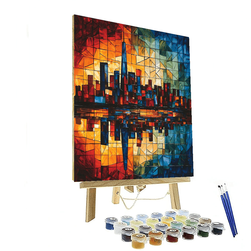 Pablo Picasso Inspired Cubist Night Skyline  Paint By Numbers Kits