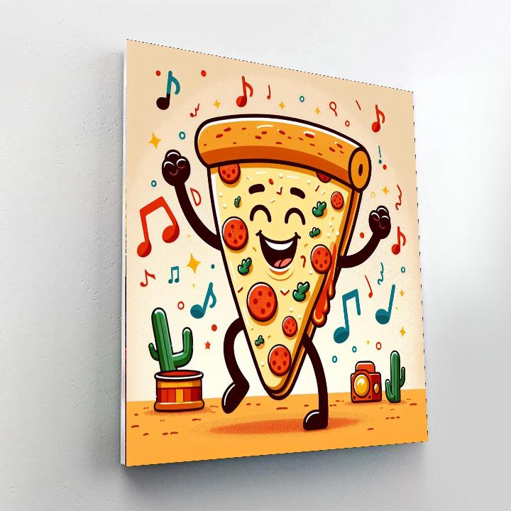 Dancing Pizza Slice Painting By Numbers Kit