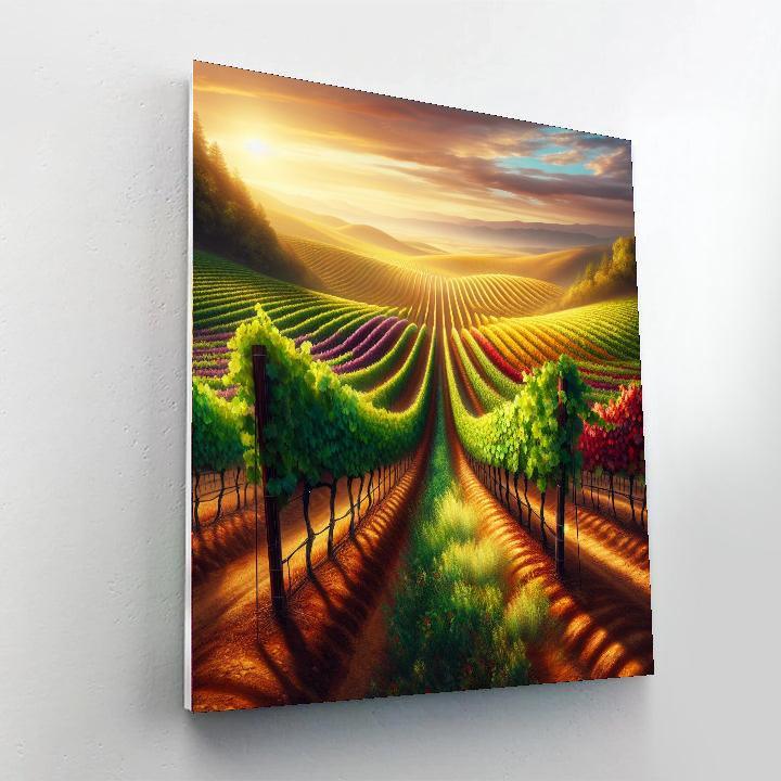 Sunkissed Vineyard Vista DIY Paint By Numbers