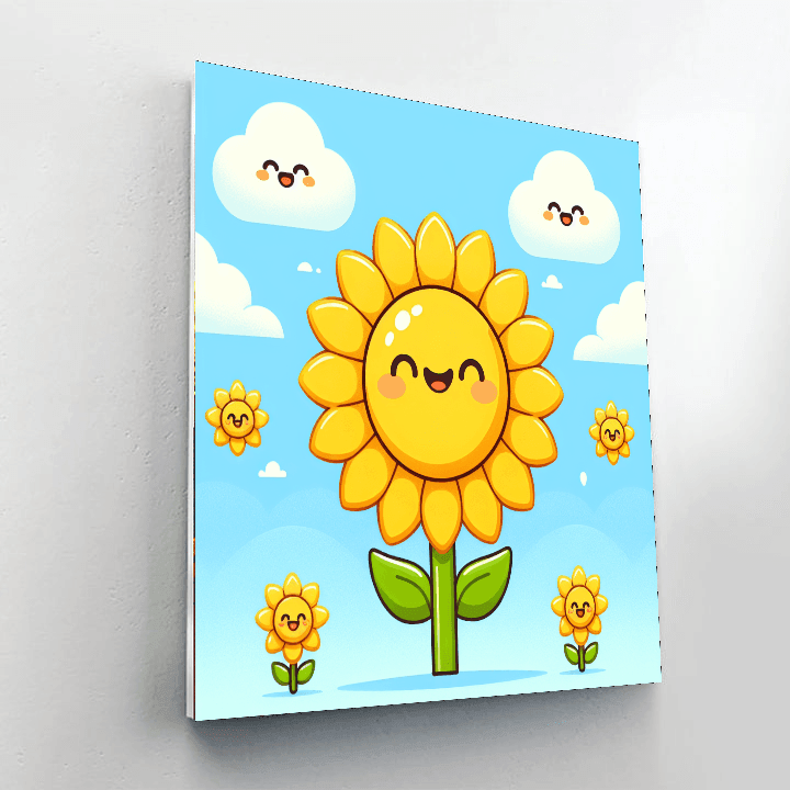 Merry Sunflower Number Painting