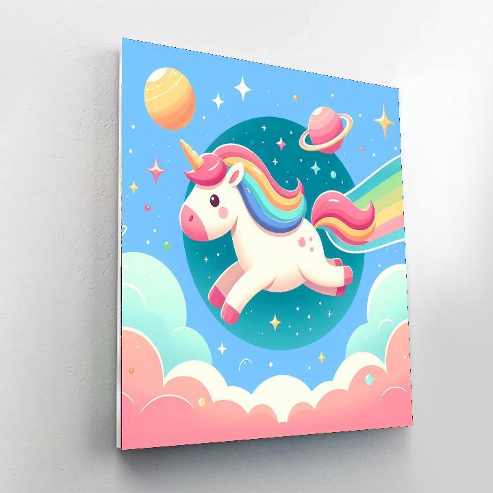Cosmic Unicorn Ride Paint By Numbers Art