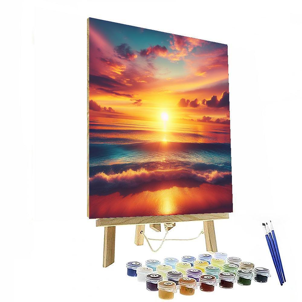 Coastal Sunrise Escape Painting Number Kit