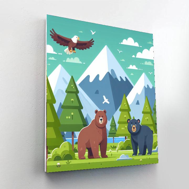 Mystic Mountain Animals Numbered Painting Kits