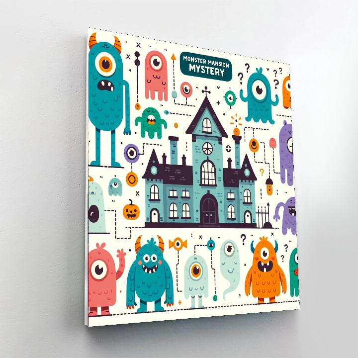 Monster Mansion Mystery DIY Paint By Numbers