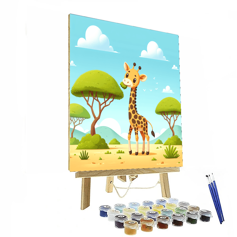 Giraffe's Towering Quest Painting Number Kit