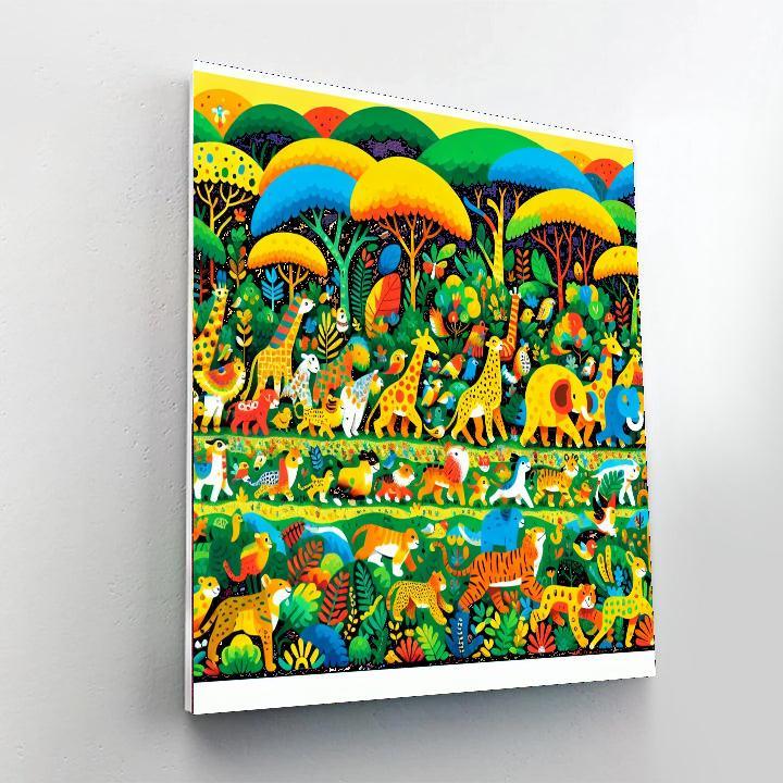 Joyous Jungle Parade Painting By Numbers Kit