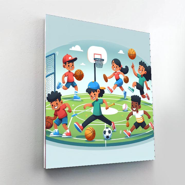 Energetic Sports Team Numbered Painting Kits