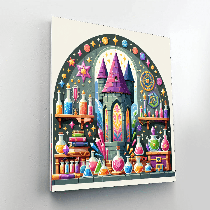 Wizard's Spellbound Tower Paint By Numbers Art