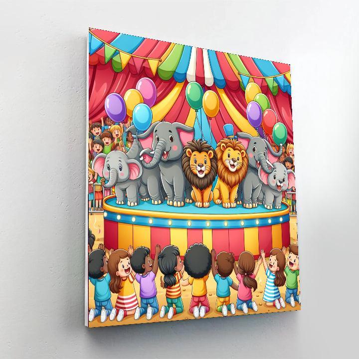 Wild Animal Circus Painting By Numbers Kit