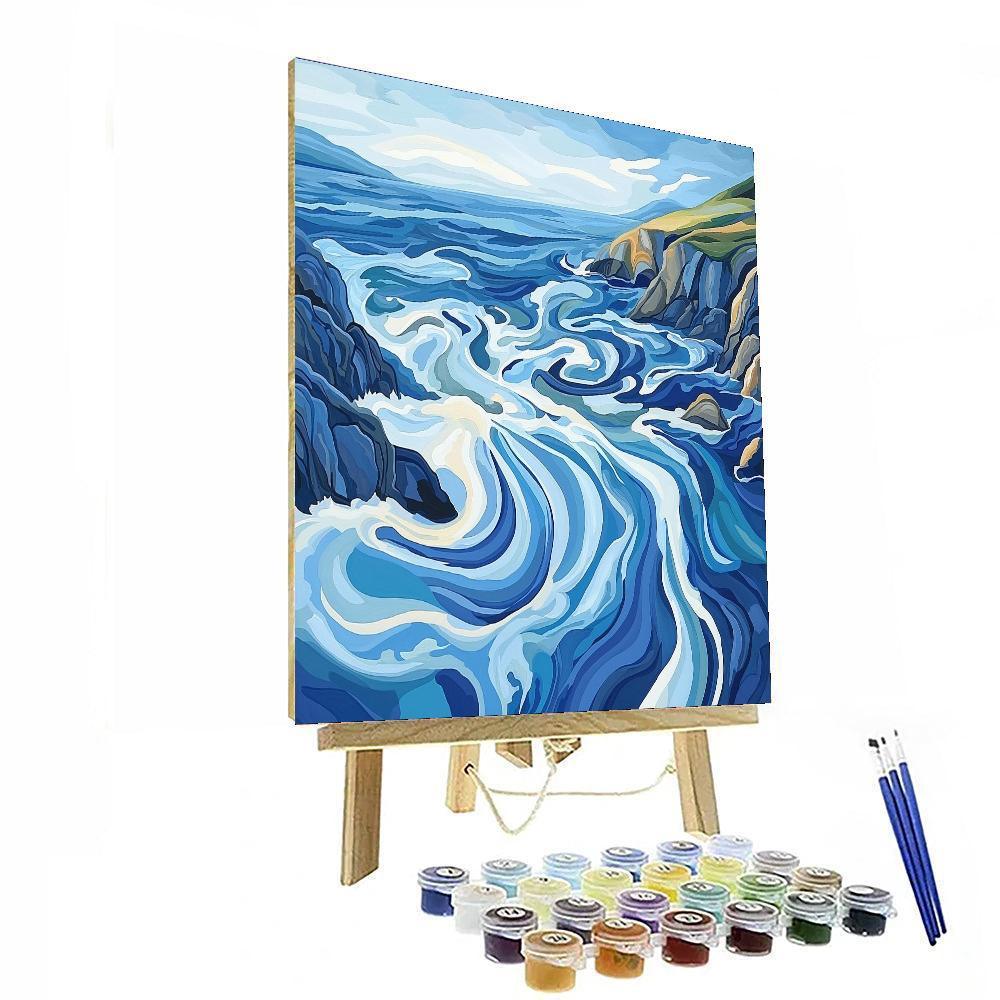 Abstract Expressionist Style Inspired Dynamic Ocean Currents  Paint By Numbers Kits