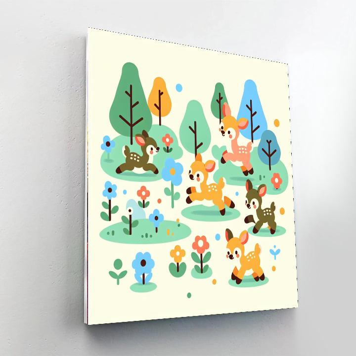Forest Fawn Frolic Paint By Numbers