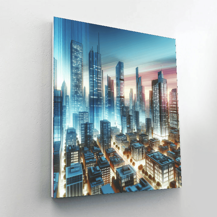 Pastel Urban Skyline DIY Paint By Numbers