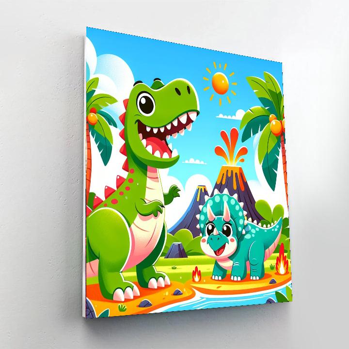 Dino Day Camp Painting Number Kit