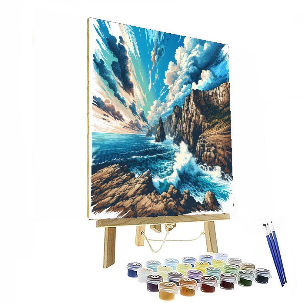 Coastal Cliffside Escape Numbered Painting Kits