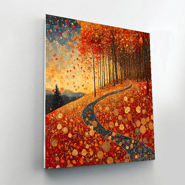 Gustav Klimt Inspired Fallen Leaves  Paint By Numbers