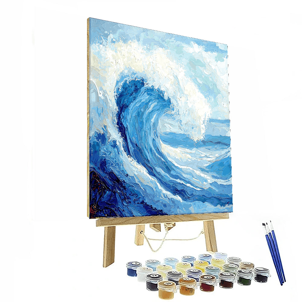 Katsushika Hokusai Inspired Oceanic Whirl  Paint By Color