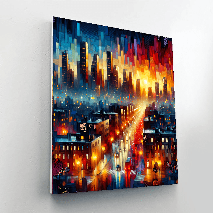 Dynamic Cityscape Energy Paint By Numbers Art