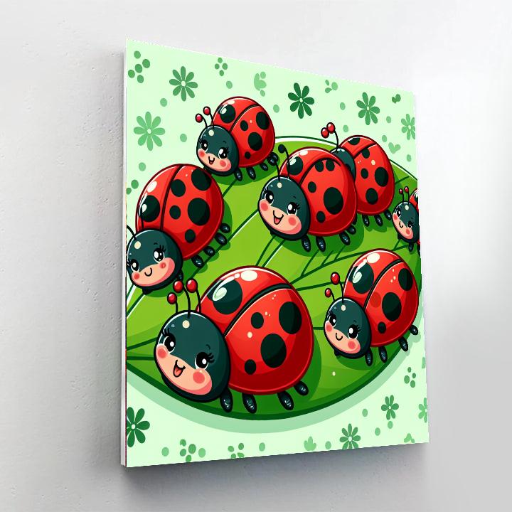 Joyful Ladybug Parade Paint By Numbers Kits