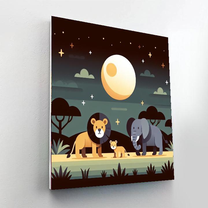 Moonlit Night Safari Numbered Painting Kits