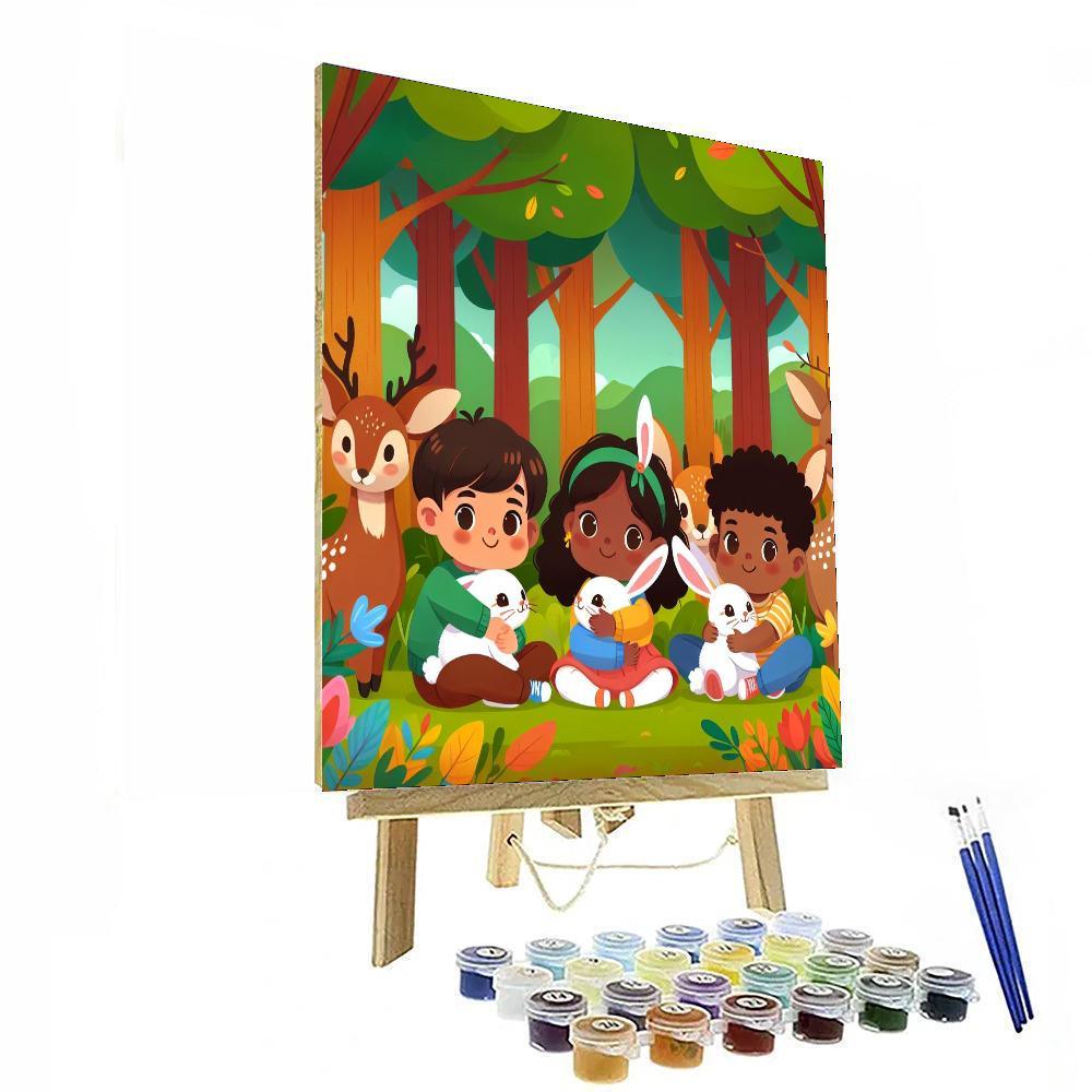 Cuddle Time With Forest Animals Numbered Painting Kits